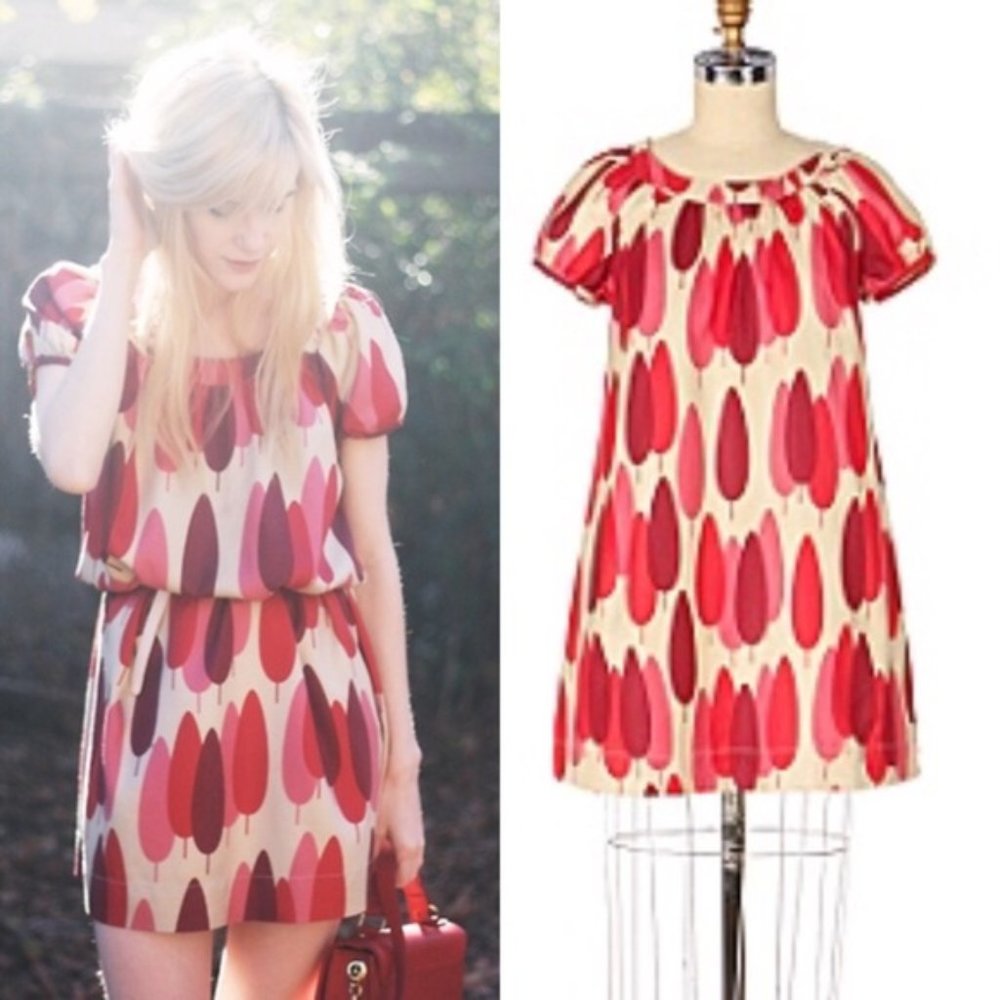 Orla Keily Cyprus Tree shift dress - shades of red